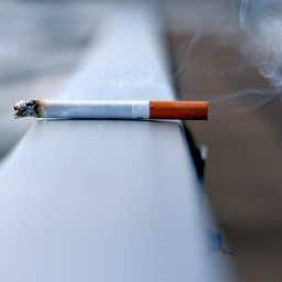 A lit cigarette.
